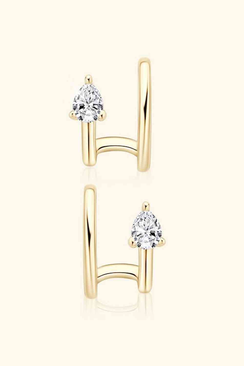 Moissanite 925 Sterling Silver Cuff Earrings