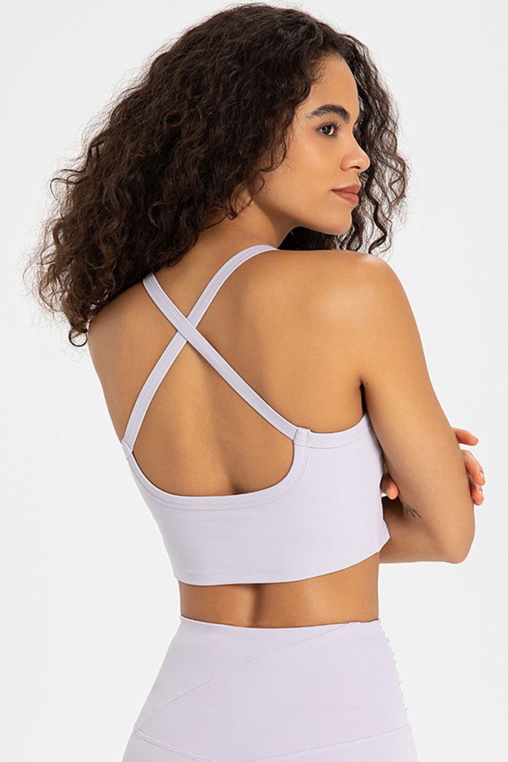 Crisscross Back V-Neck Sports Bra