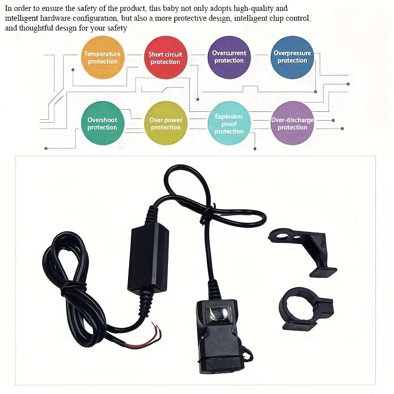 Upgrade Your Motorcycle with This Dual USB Charger Adapter - Waterproof, 12V-24V Power Outlet, and Mirror Mount Bracket with Switch Car Charger For All Phones!