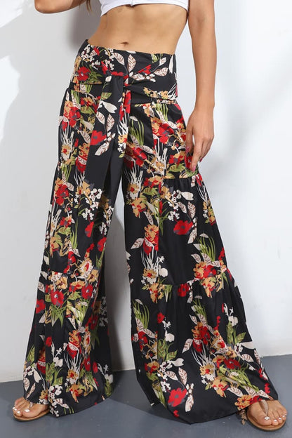 Printed High-Rise Tied Culottes