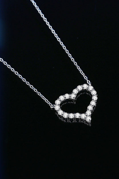 1 Carat Moissanite Heart Pendant Chain-Link Necklace