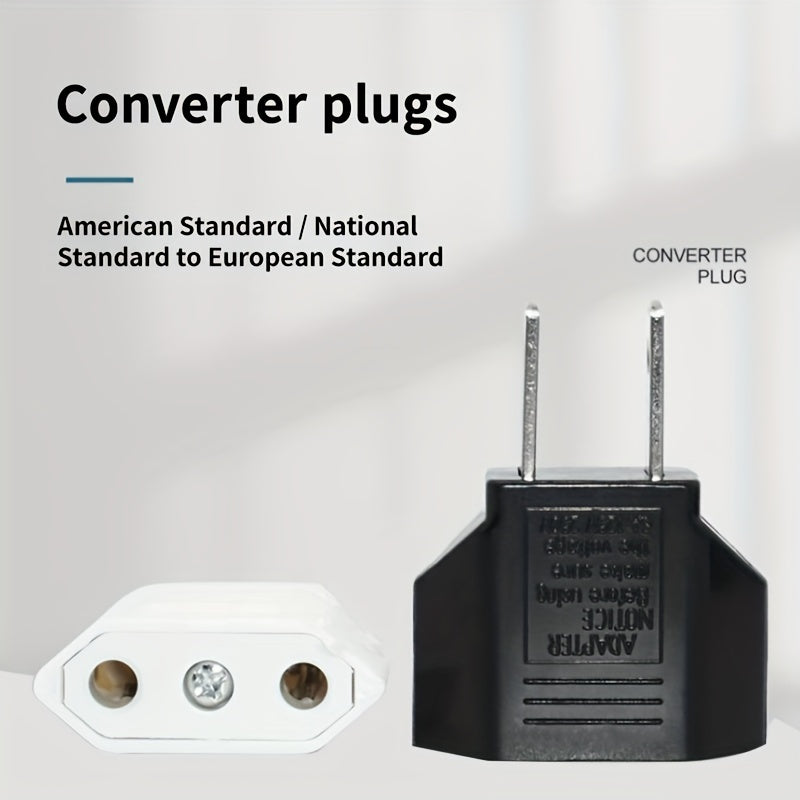 1pc US/EU American Socket Adapter: Convert Your European EU Plug to US Plug in Seconds!