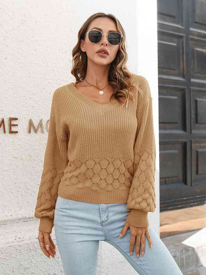 V-Neck Long Sleeve Sweater