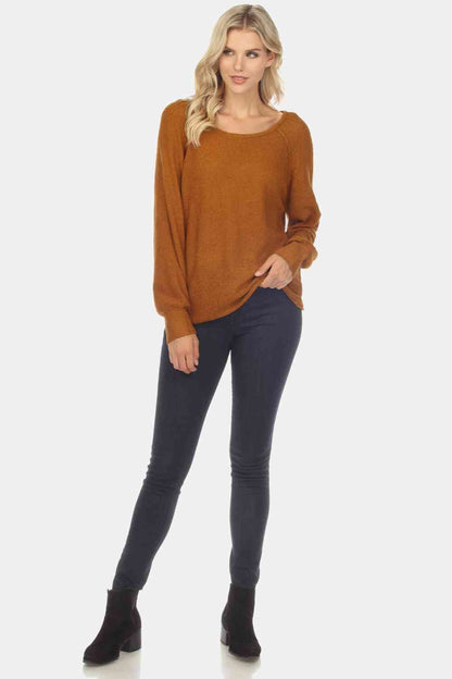 Round Neck Raglan Sleeve Sweater