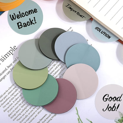 400pcs Cute Round Translucent Sticky Notes - 8 Colors for Bible Journaling, Home Office, School & Study Supplies