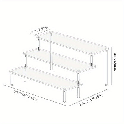 1pc Hand-Made Acrylic Perfume Organizer - Multi-Layer Storage Rack for Cosmetics, Jewelry & Blind Box Dolls