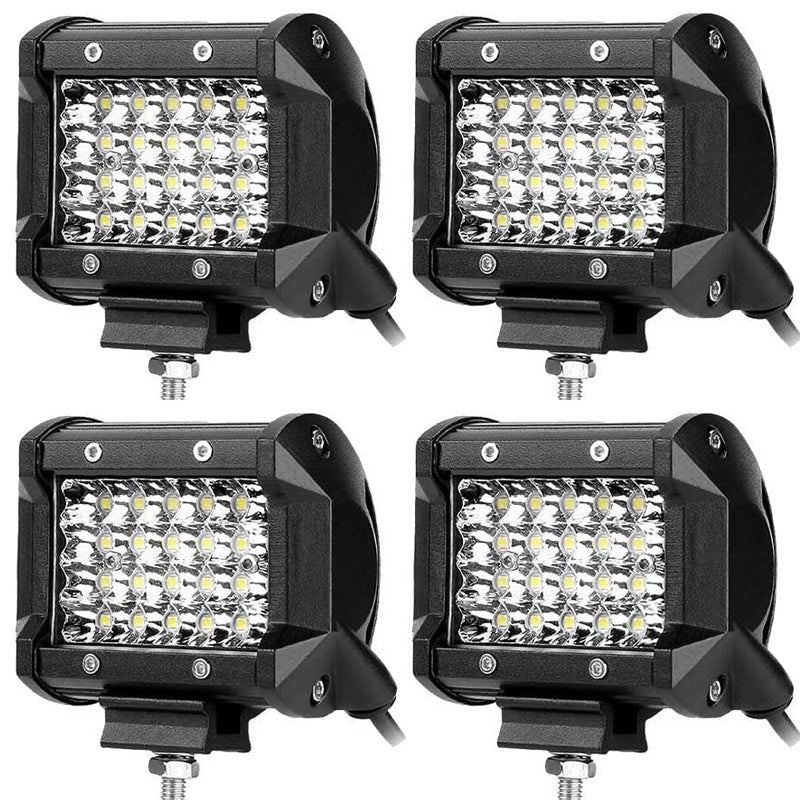 4 pack 72W 7200lm LED Work Light Pods - Waterproof Offroad Light Bar for Trucks, Trailers, Tractors, ATVs, UTVs, RVs, and Truck Driving - Enhance Visibility and Safety on the Road