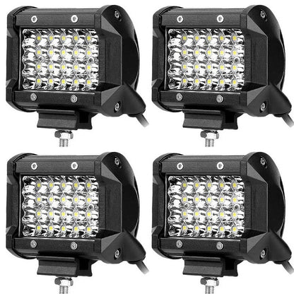 4 pack 72W 7200lm LED Work Light Pods - Waterproof Offroad Light Bar for Trucks, Trailers, Tractors, ATVs, UTVs, RVs, and Truck Driving - Enhance Visibility and Safety on the Road