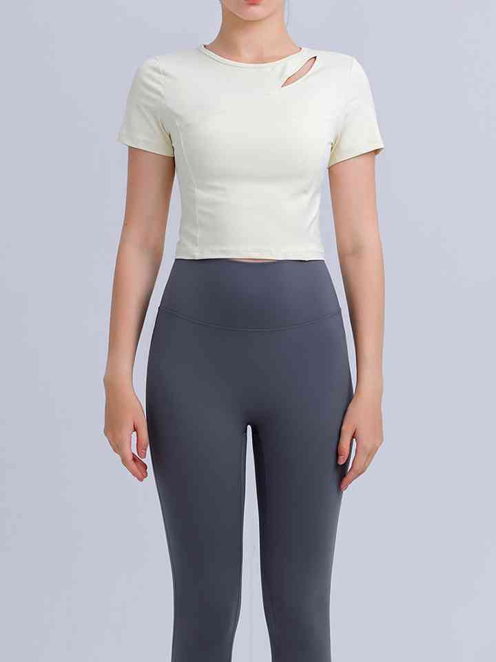 Round Neck Short Sleeve Active Top