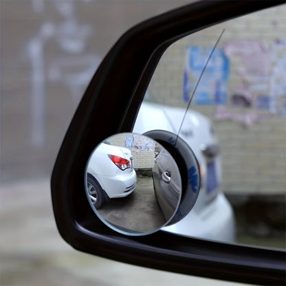 2pcs 360 Degree Adjustable Car Mirror - Safe Driving with Wide Angle Rearview and Blind Spot Glass Mirror