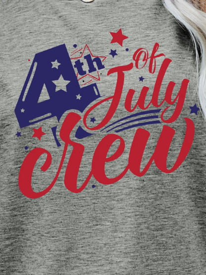 4th OF JULY Graphic Round Neck Tee