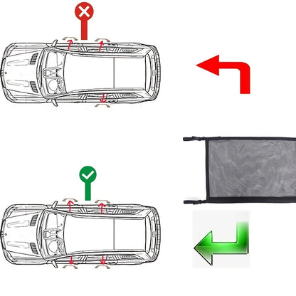 Filet de rangement pour plafond de voiture SUV, sac de toit de voiture, filet de chargement intérieur, sac en maille respirant, rangement automatique, accessoires d'intérieur 