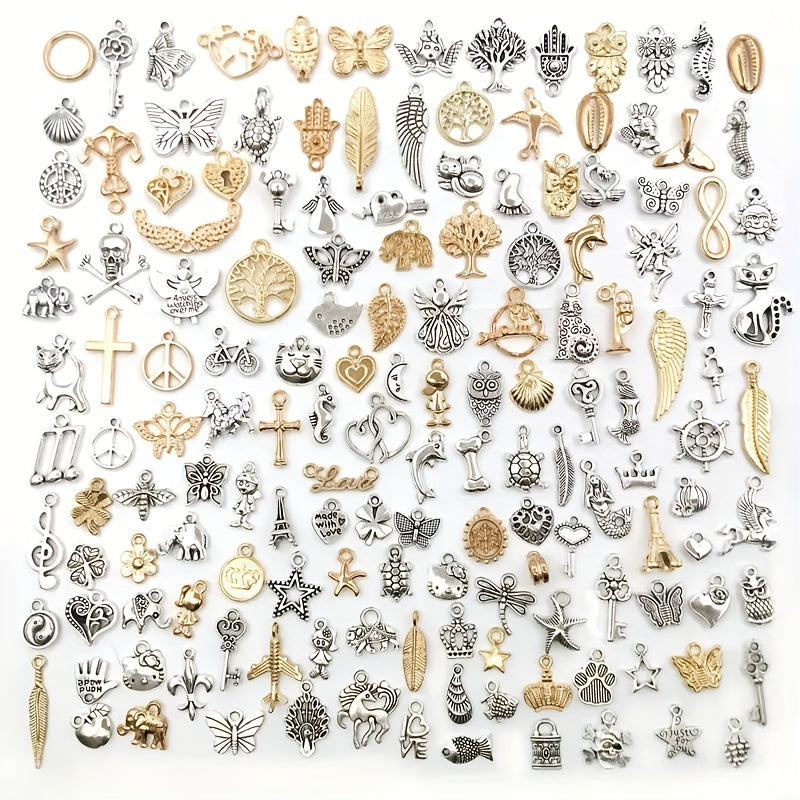 30pcs Metal Mixed Charms DIY Vintage Bracelet Pendant Necklace Accessories For Jewelry Making Findings