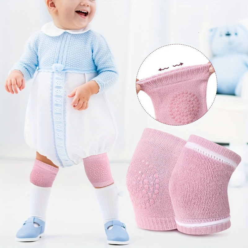 2pcs Baby Infant Toddler Soft Elastic Knee Elbow Brace Pads Cap, Anti-slip Crawling Safety Protector, Leg Cushion, 5 Colors Available