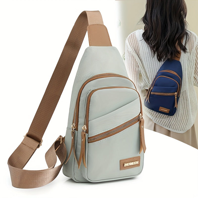 Stylish and Versatile Zipper Chest Bag with Adjustable Shoulder Strap for Outdoor and Casual Use