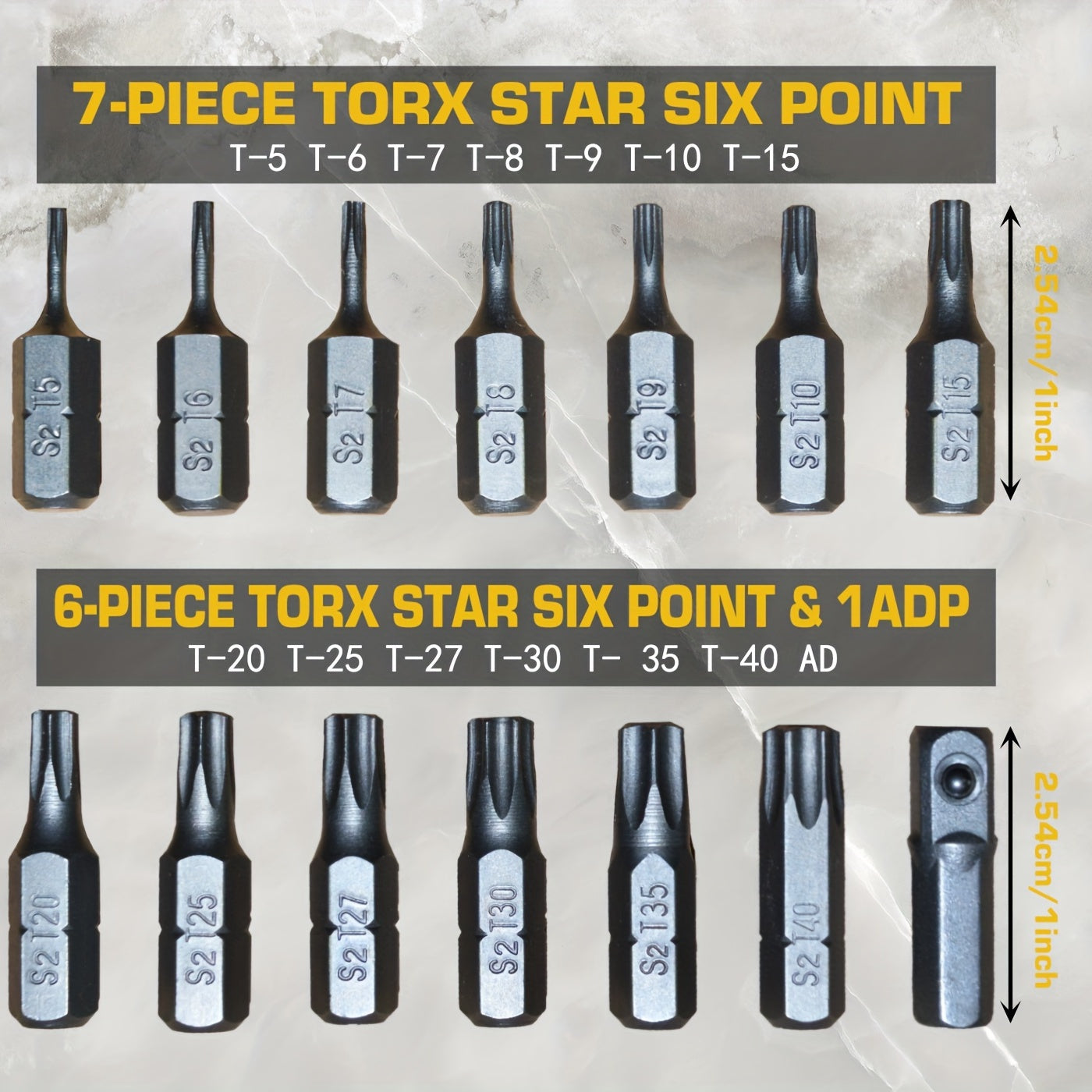 Jeu d'embouts Torx inviolables 14 pièces/ensemble, embouts de sécurité en acier allié S2 pour vis T5-T40, résistants à l'altération et à la Corrosion 