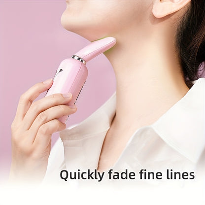 Triple Action LED Facial and Neck Skin Rejuvenation Device - Lifting, Firming, and Relaxing Massage with Heat and Vibration Technology