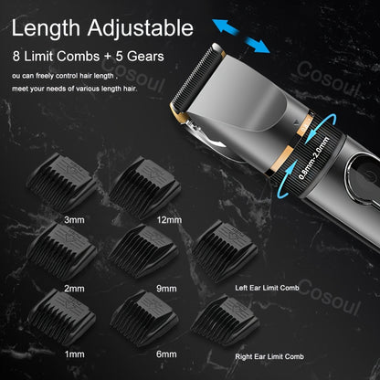 Waterproof Electric Hair Clipper with LED LCD Screen and Charging Model for Men and Husbands