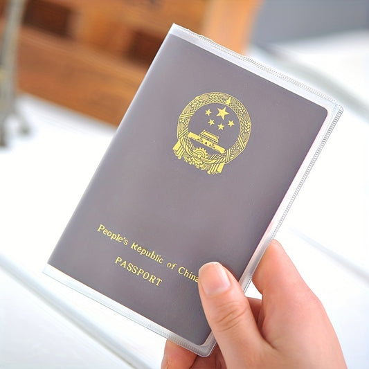 1pc Frosted Transparent Travel Passport Holder Passport Protector Travel Accessories