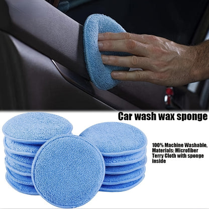 12 Pack of Blue Microfiber Wax Applicator Pads - Perfect for a Shiny Finish!