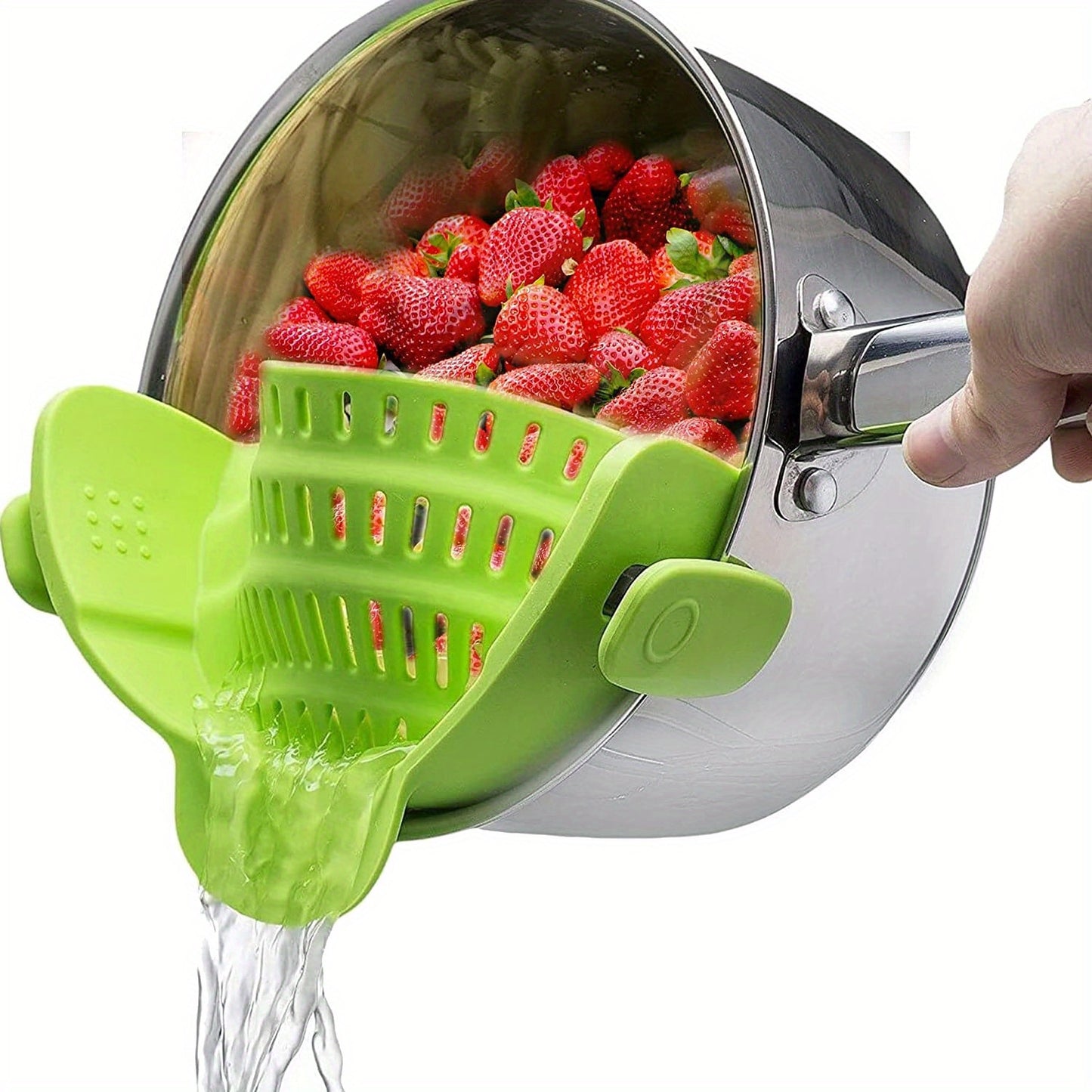 Passoire à casseroles et passoire à pâtes en Silicone, passoire réglable à Clip en Silicone pour casseroles, poêles et bols, Gadgets de cuisine, 1 pièce 