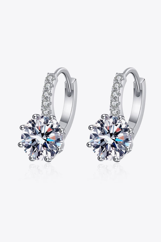 Boucles d'oreilles en argent sterling 925 moissanite 4 carats