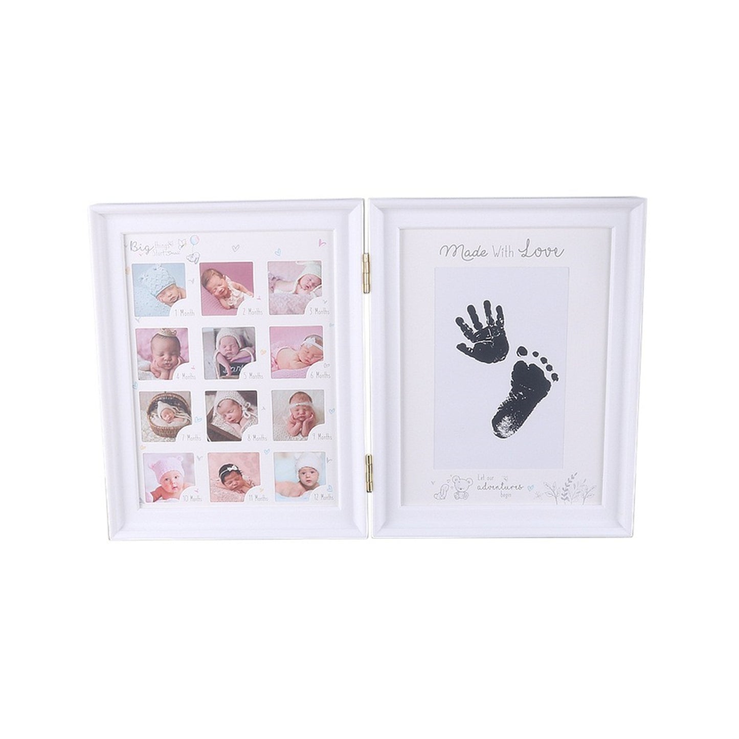 100 Days Anniversary Table Filler Photo Frame - Capture Your Newborn's Hand & Foot Prints!