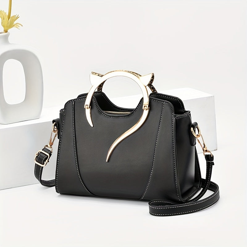 Stylish Cat-Shaped Zipper Bag: Versatile Shoulder Purse with Removable Strap for Maximum Versatility