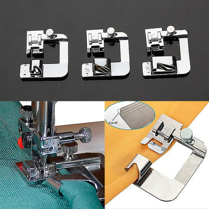 3pcs Wide Rolled Hem Presser Foot Set for Singer, Brother, Babylock, Euro-Pro, Janome Low Shank Sewing Machines - Easily Create Professional Quality Hemming