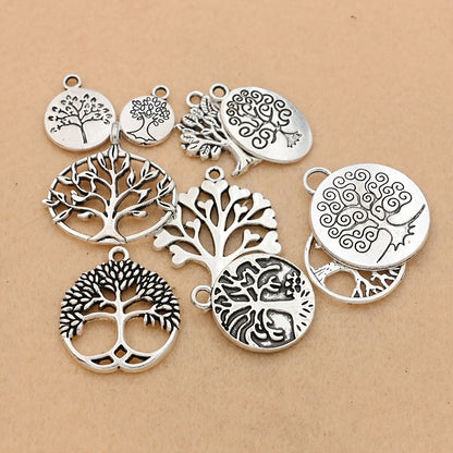 10Pcs Tree of Life Charm Pendants - Perfect for DIY Jewelry Making!