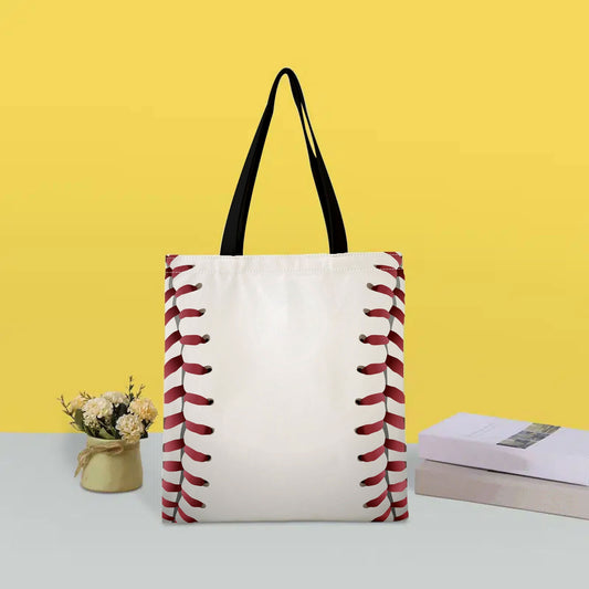 Super Bowl-Inspired Baseball Print Canvas Bag: Lightweight, Versatile Shopper Bag for Any Occasion