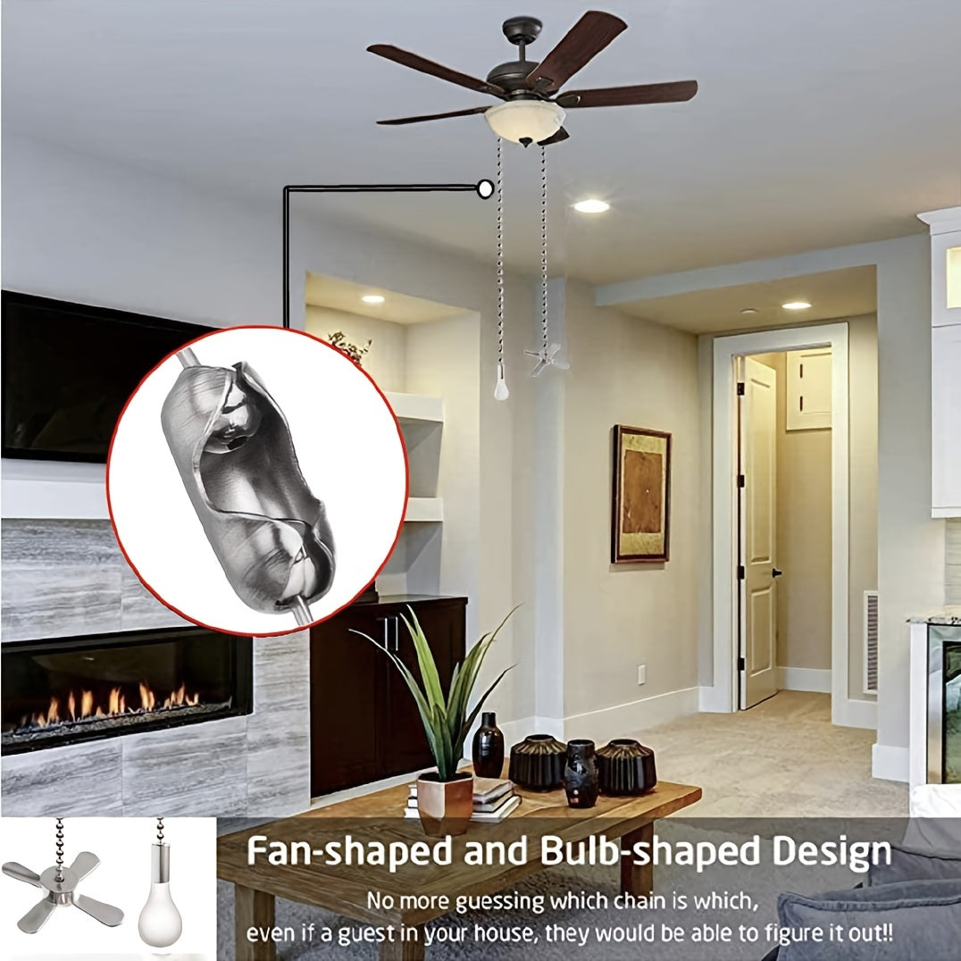 1pc 24-Inch Ceiling Fan Pull Chain Extender with Decorative Frosted Glass Bulb - Fits All Standard 3mm Diameter Ceiling Fans and Light Fixtures - Easily Reach and Control Your Fan and Light from a Distance