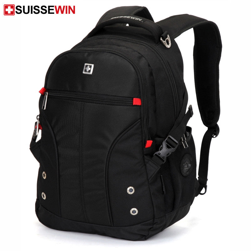 Stay Dry and Organized with the SUISSEWIN Waterproof Oxford Backpack - Large Capacity and Multifunctional!