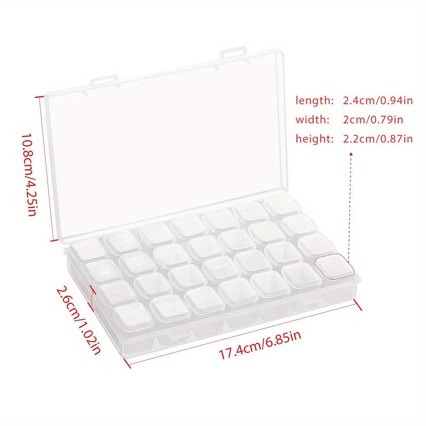 1pc, 5D Diamond Painting Accessories, 28/56 Grids Clear Diamond Painting Storage Container For Bead Storage, Sewing, Nail Diamonds, Embroidery Boxes Organizer, Organizer Nail Diamonds And Bead For DIY Art Craft