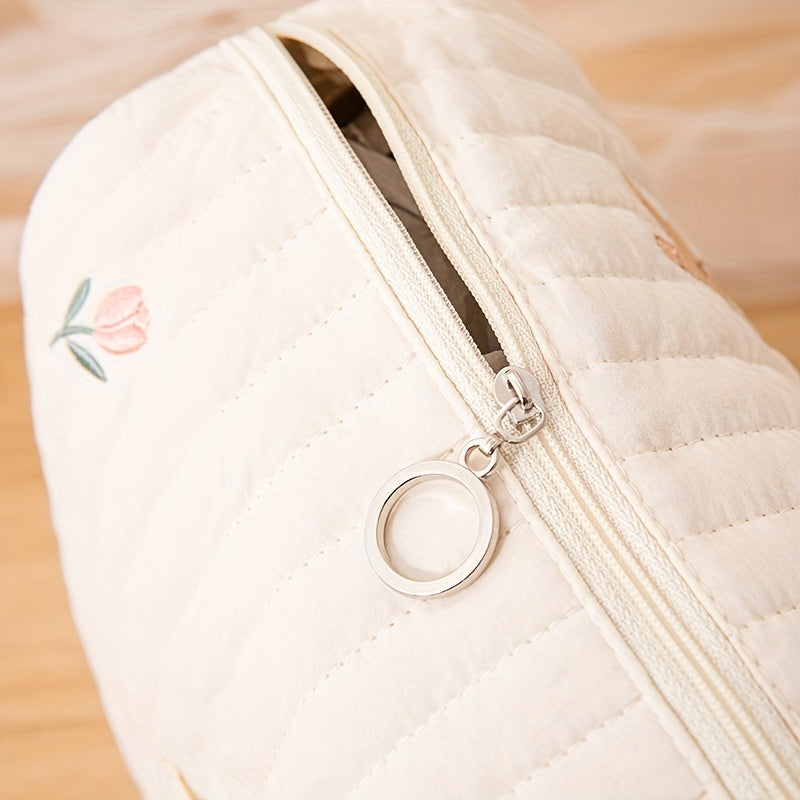 Stylish Embroidered Cotton Mummy Bag: Perfect for Storing Baby Essentials On-the-Go!