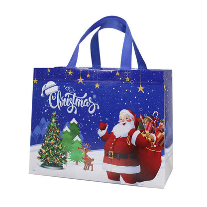 3pcs Christmas Gift Bag, Christmas Tote, Medium Festive Gift Bag With Handle, Reusable Non Woven Shopping Bag For Christmas Party, New Year Shopping 12.5"×9.8"×5.9"