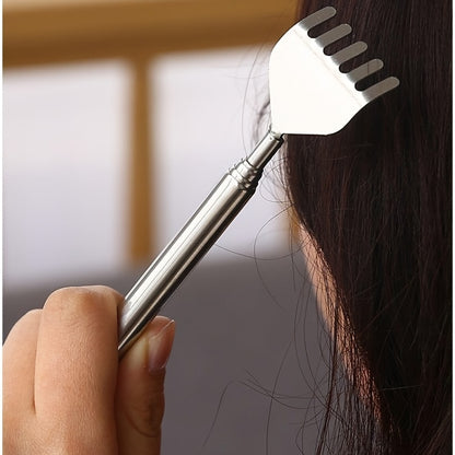 1 Pc Adjustable Back Scratcher - Stainless Steel Telescopic Portable Claw Extender - Perfect for Massage & Tickle Stick!