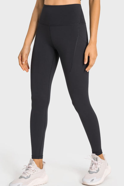 Legging de yoga taille haute avec poche et ceinture large