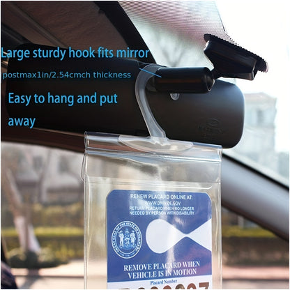 3pcs Handicap Parking Placard Holder Cover Disabled Parking Permit With Large Hanger For Autos Ultra Transparent Protective Holder Cover