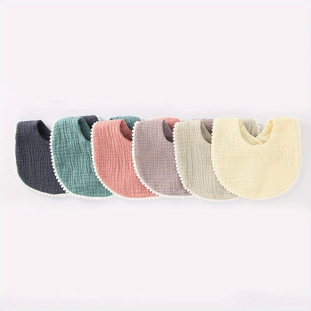 6-Pack of Soft & Stylish Baby Saliva Towels - 100% Cotton Gauze Bibs