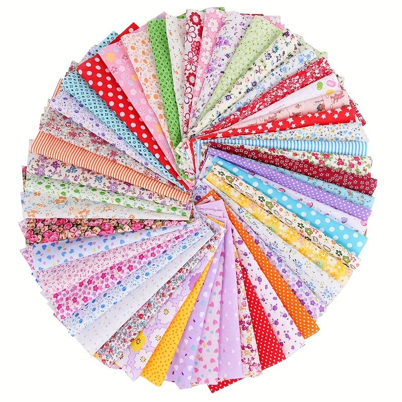 60pcs/100pcs 3.9*3.9in Cotton Cloth Set DIY  Flower Cloth Head Pastoral Floral, Cotton Handmade Doll, Handmade Patchwork, Small Cloth Block, Funny Handcraft