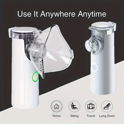 1pc Portable Nebulizer: Personal Inhaler for Kids & Adults - Vibrating Mesh Nebulizer for Travel, Humidifier & Moisturizer