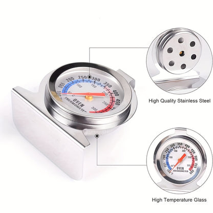 Stainless Steel Oven Thermometer For Electric/Gas Oven, 2-Inch Dial Instant Read Kitchen Cooking Grill Smoker Thermometer(50-300°C/100-600°F)