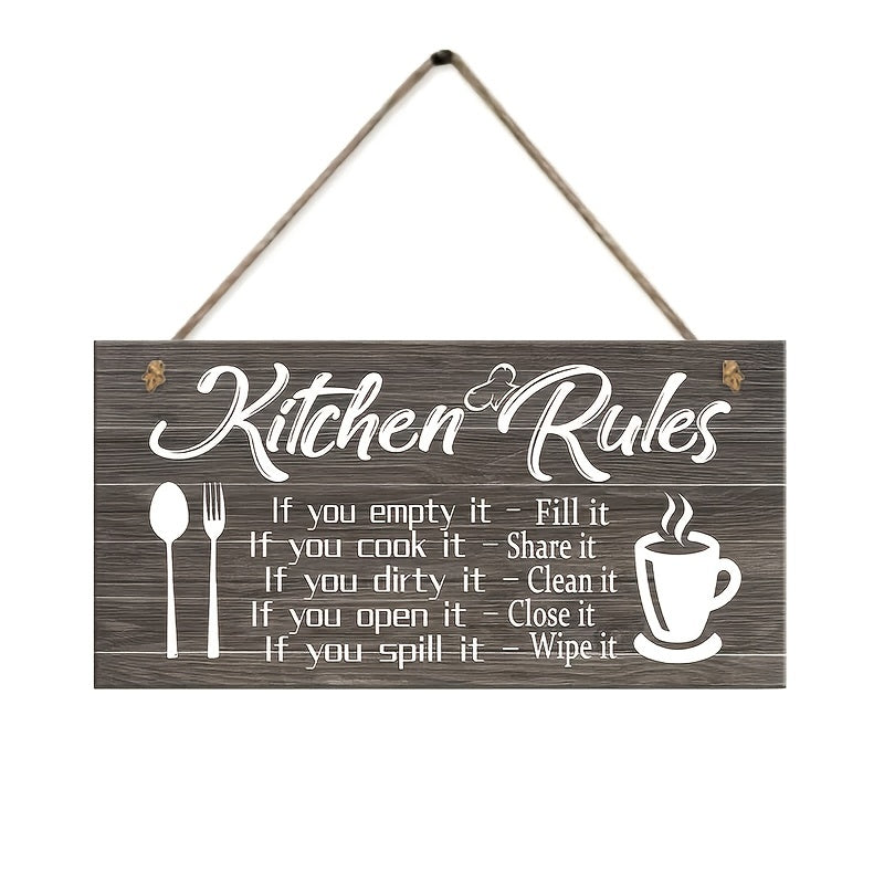 1pc Composite Board Wooden Kitchen Rule Wall-mounted Decorative Pendant Home Decoration Pendant