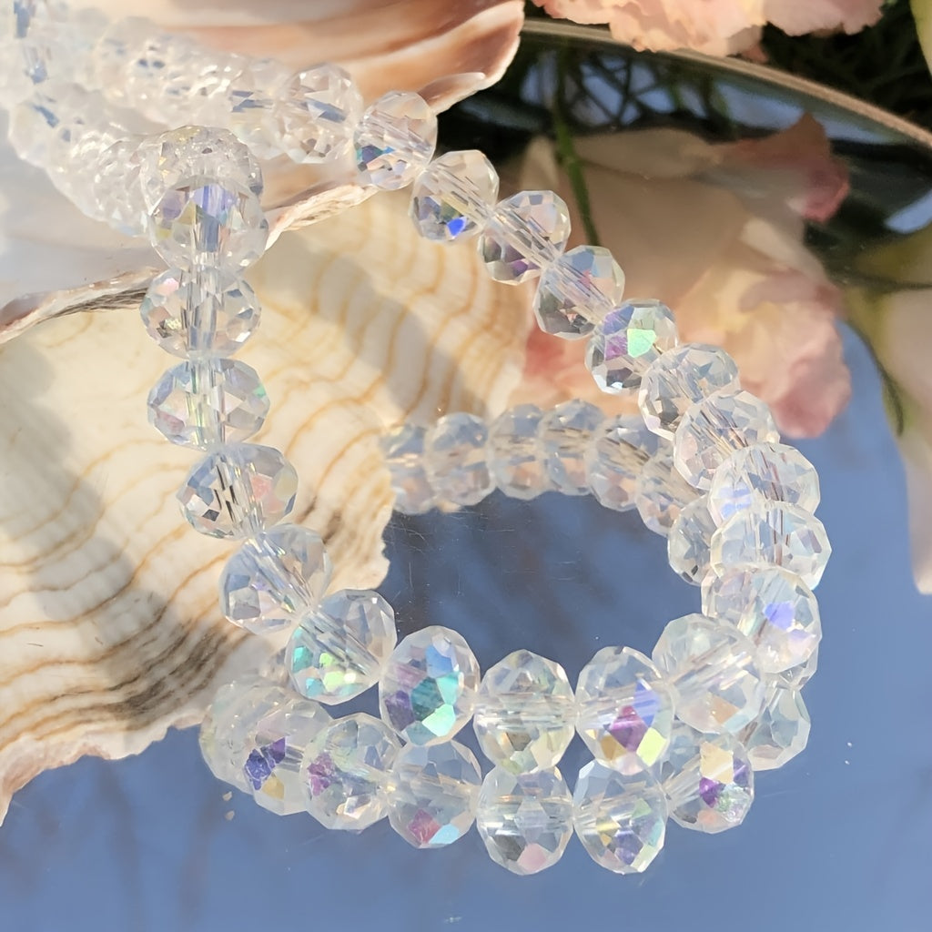 Sparkle & Shine: White AB Clear Austria Crystal Beads for DIY Bracelet Jewelry Making