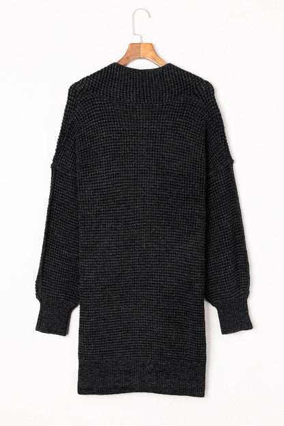 Cardigan long chiné ouvert sur le devant