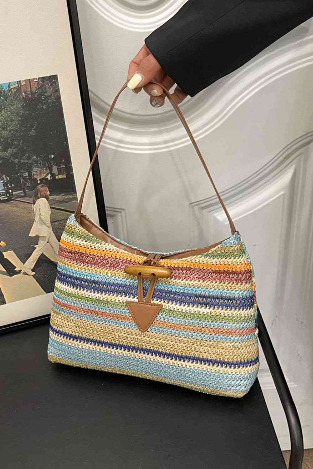 Adored Multicolored Straw Shoulder Bag