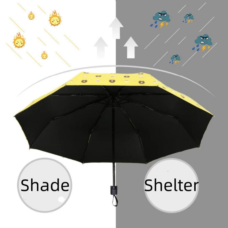 Parapluie en vinyle à 8 os, parapluie pliant manuel pour protection solaire, déplié sous le parapluie 38,1 pouces, parapluie de protection solaire avec revêtement pour femmes et hommes, 