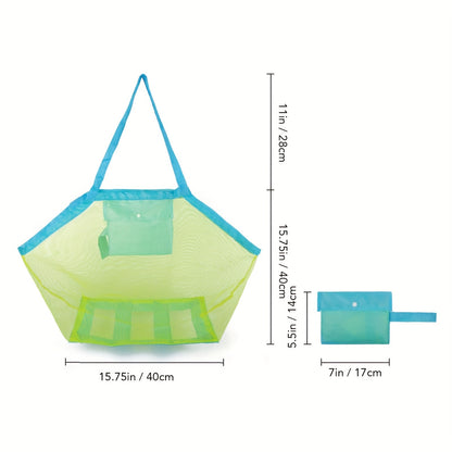 1pc Mesh Beach Bag & Tote: Perfect for Sand Toys & Beach Nets!