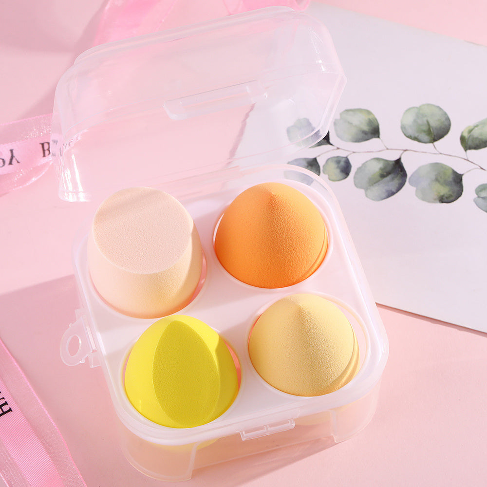 4 pcs Flawless Beauty Eggs - Transparent Box for Creams, Powders, and Liquids - Keep Your Makeup Organized and Easy to Find